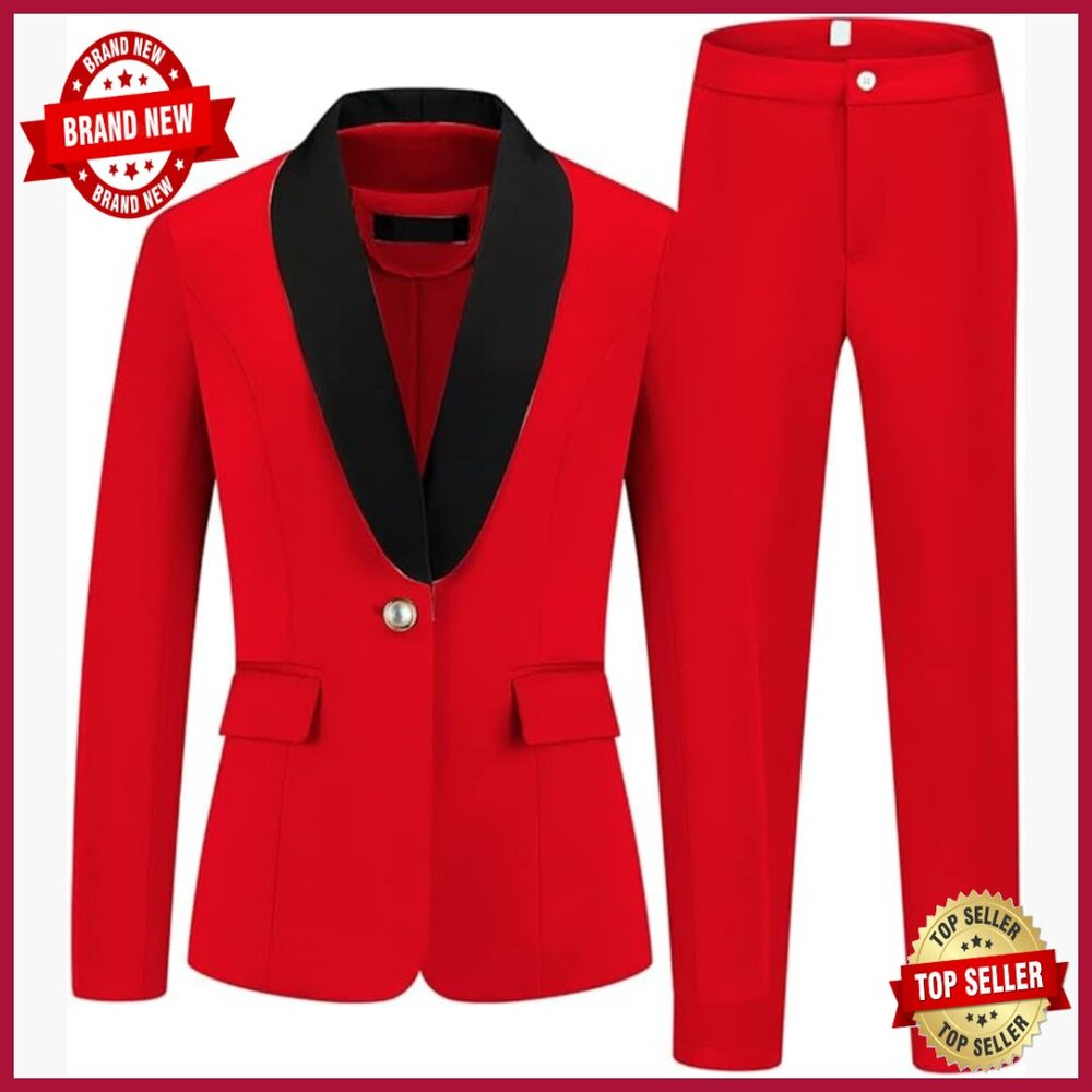 Women's 2-Piece Business Suit Set Blazer & Pants Polyester Professional